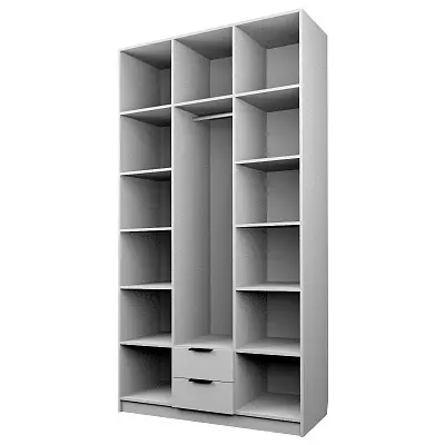 картинка Шкаф ЭКОН распашной 3-х дверный с 2-мя ящиками с зеркалом от магазина КУПИ КУПЕ